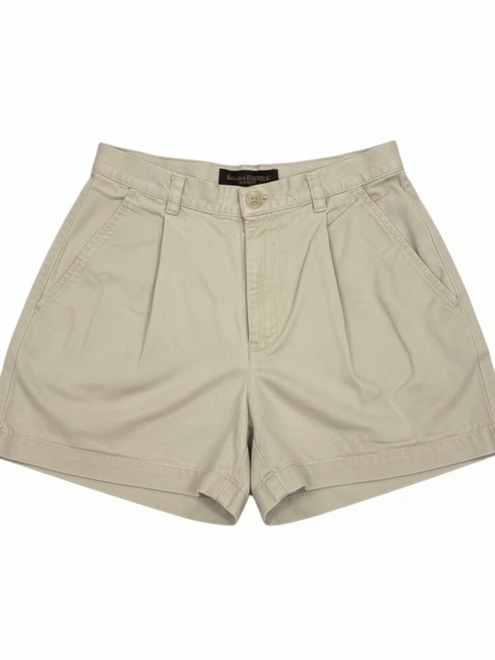 Banana Republic Chinos High-Waist Pleated Shorts | Khaki | 100% Cotton | Size 6